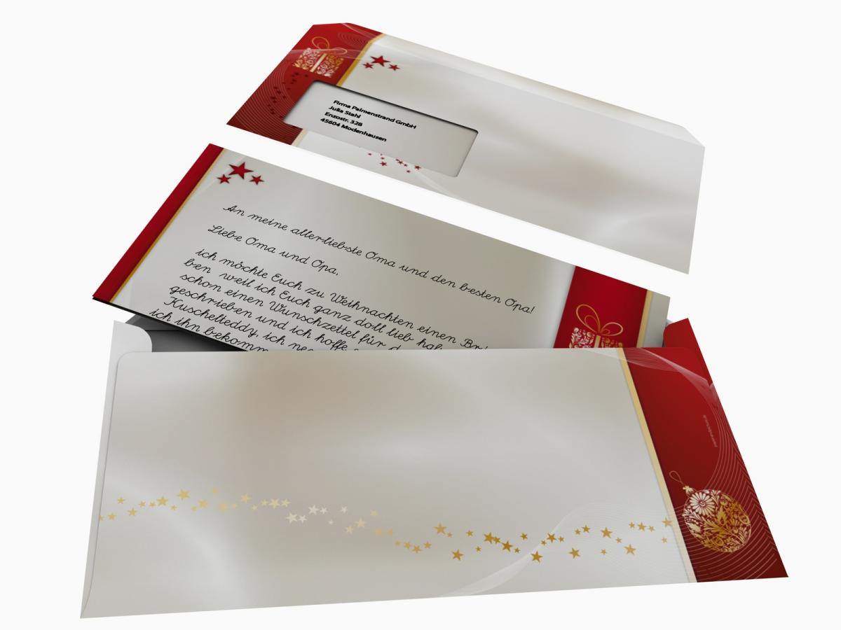 Weihnachtspapier Goldene Weihnacht Briefpapier mit Motiv